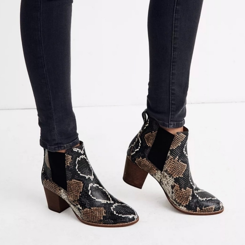 Madewell the regan boot in snake embossed leather